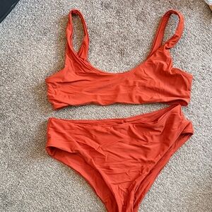 Women's Brown Orange Bikini Set